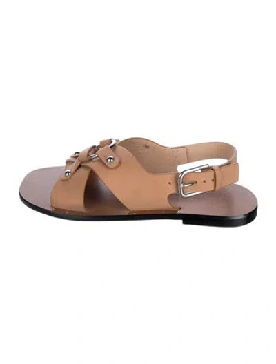 Pre-owned Labucq Leather Sandals In Brown
