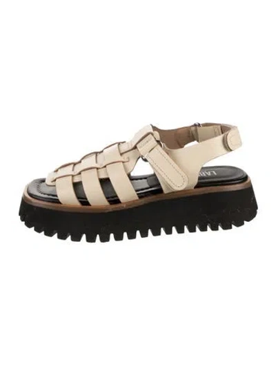 Pre-owned Labucq Leather Sandals In Neutrals