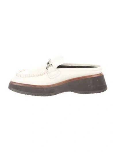 Pre-owned Labucq Leather Whipstitch Trim Loafers In Grey