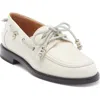 Labucq Nelson Boat Shoe In White