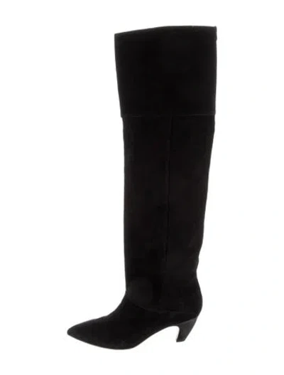 Pre-owned Labucq Suede Boots In Black