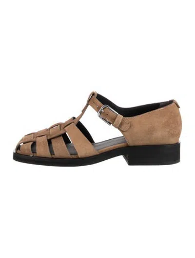 Pre-owned Labucq Suede Flats In Black