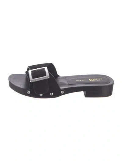 Pre-owned Labucq Suede Slides In Black