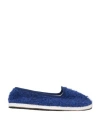 Lac Milano Woman Loafers Bright Blue Size 10 Textile Fibers In Blue