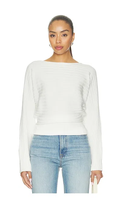 L'academie Amal Rib Knit Top In White