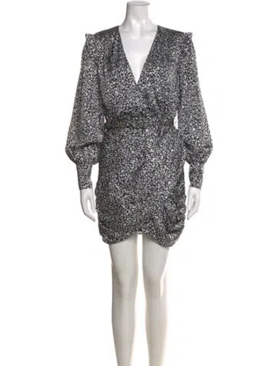 Pre-owned L'academie Animal Print Mini Dress In Black