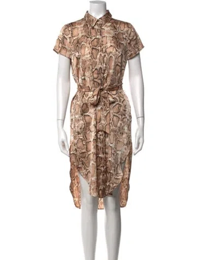 Pre-owned L'academie Animal Print Mini Dress In Neutral