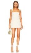 L'academie Ashleigh Stretch Cotton Cargo Mini Dress In Beige