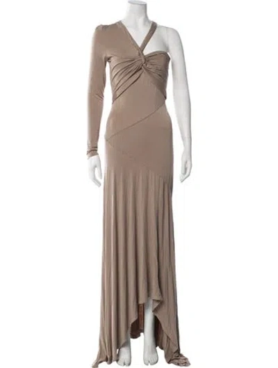 Pre-owned L'academie Asymmetrical Long Dress In Neutrals