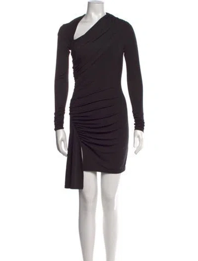 Pre-owned L'academie Asymmetrical Mini Dress In Black