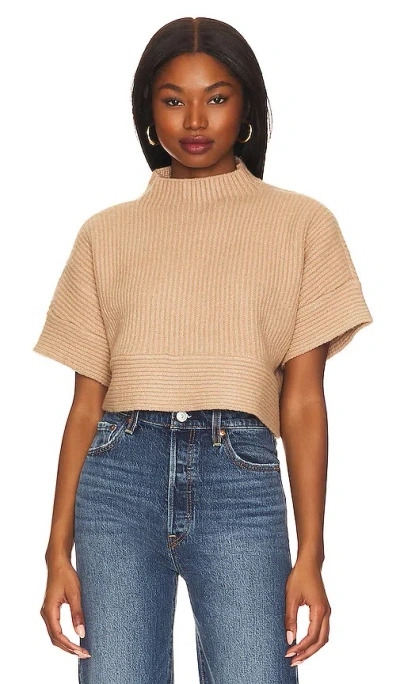 L'academie Aurela Mock Neck Pullover In Tan