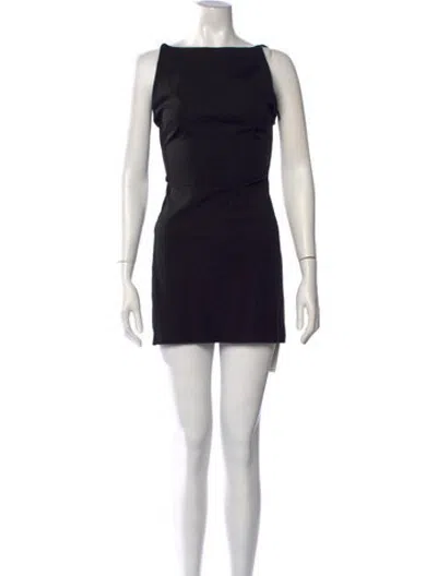 Pre-owned L'academie Bateau Neckline Mini Dress W/ Tags In Black