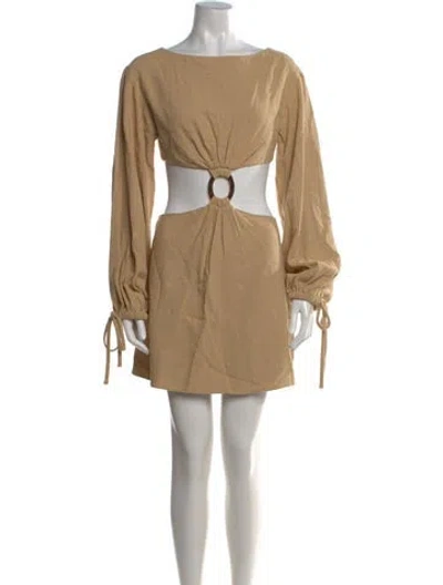 Pre-owned L'academie Bateau Neckline Mini Dress W/ Tags In Neutral