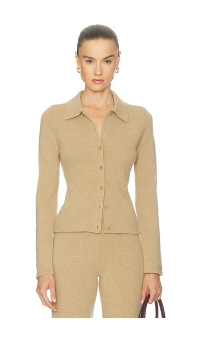 L'academie Berke Button Down Top In Brown