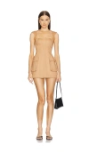 L'academie By Marianna Ashleigh Stretch Cotton Cargo Mini Dress In Tan