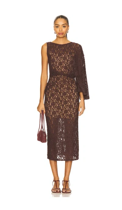 L'academie By Marianna Ayden Midi Dress In Brown
