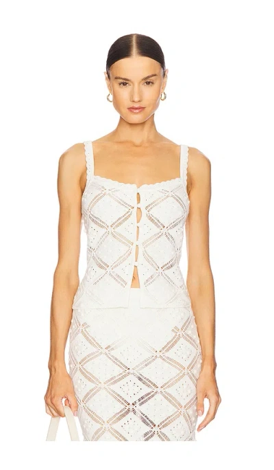 L'academie By Marianna Baileigh Knit Top In White