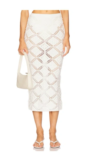 L'academie By Marianna Baileigh Midi Skirt In White