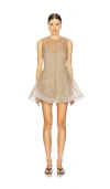 L'academie By Marianna Blaire Mini Dress In Taupe