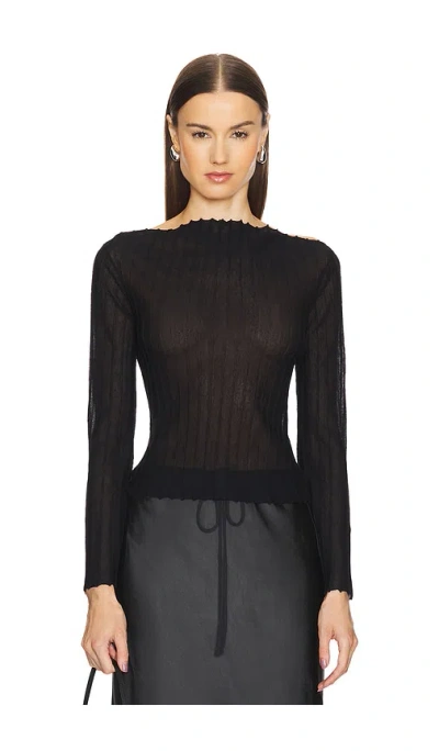 L'academie By Marianna Blake Knit Top In 블랙