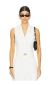 L'academie By Marianna Carinne Crepe Vest Top In Ivory