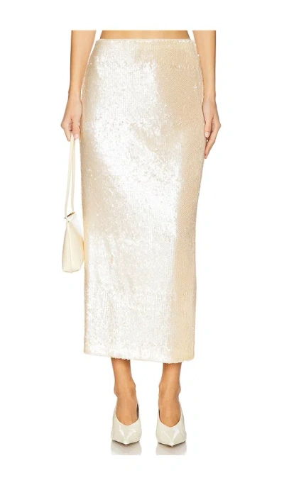 L'academie By Marianna Ceci Sequin Midi Skirt In Blush Nude
