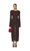 L'academie By Marianna Delmer Midi Dress In Brown