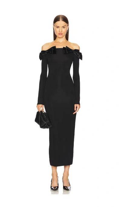 L'academie By Marianna Dinara Midi Dress In Black