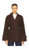 L'academie By Marianna Elae Suede Jacket In 巧克力棕色