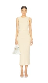 L'academie By Marianna Eleanor Midi Dress In 黄油黄