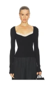 L'academie By Marianna Eugene Long Sleeve Top In Black