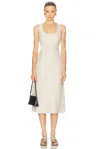 L'academie By Marianna Eula Linen Midi Dress In White