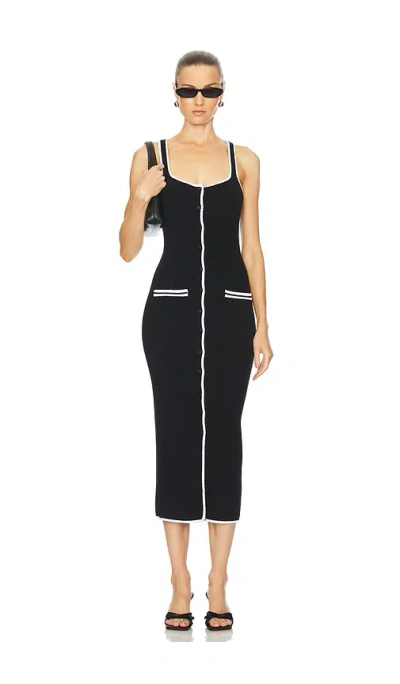 L'academie By Marianna Havilah Midi Dress In Black & White
