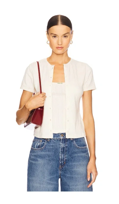 L'academie By Marianna Iyana Cardigan Top In White