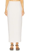 L'academie By Marianna Ramina Midi Knit Skirt In 象牙白
