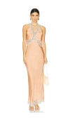 L'academie By Marianna Lay Midi Dress In Neutral