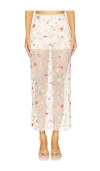 L'academie By Marianna Loreen Midi Skirt In Cream