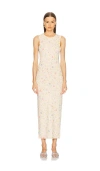 L'academie By Marianna Lyndsey Knit Midi Dress In Cream,blush
