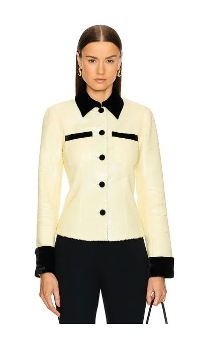 L'academie By Marianna Miya Sequin Jacket In Beige
