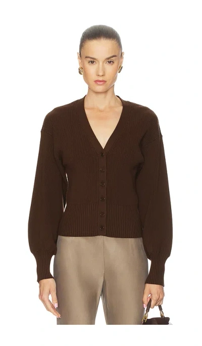 L'academie By Marianna Monnie Knit Cardigan In Brown