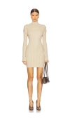 L'academie By Marianna Saro Mini Knit Dress In Beige