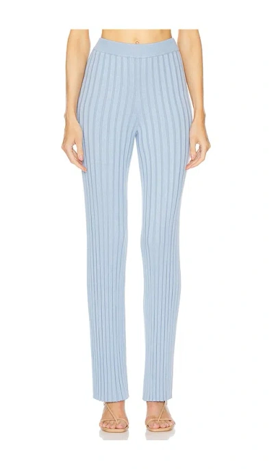 L'academie By Marianna Sereph Rib Pants In 浅灰蓝色