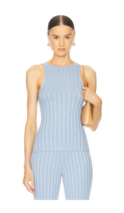 L'academie By Marianna Sereph Rib Tank In 浅灰蓝色