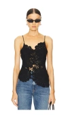 L'academie By Marianna Sylvie Crochet Top In 黑色