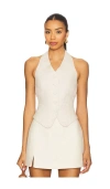 L'academie By Marianna Uma Linen Top In White