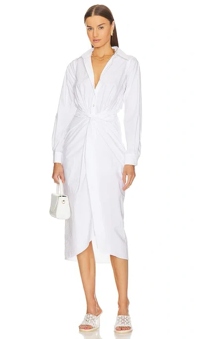 L'academie Callie Midi Dress In White