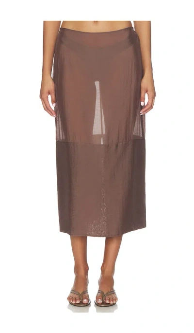 L'academie Cecille Midi Skirt In Brown