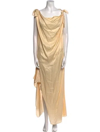 Pre-owned L'academie Cowl Neck Long Dress In Neutral