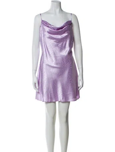 Pre-owned L'academie Cowl Neck Mini Dress W/ Tags In Purple