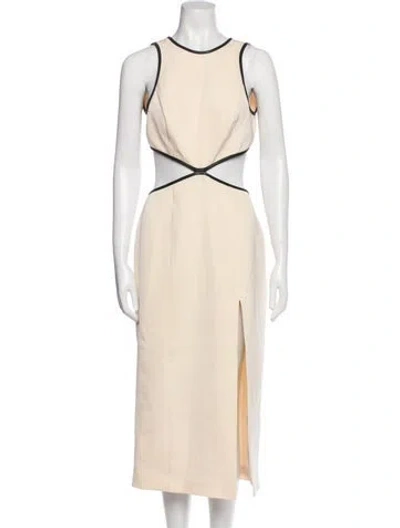 Pre-owned L'academie Crew Neck Knee-length Dress In Neutral